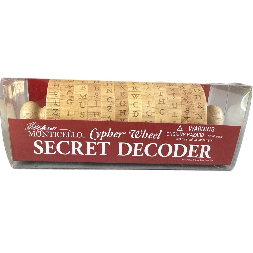 Monticello Thomas Jefferson Cypher Wheel Secret Decoder Toy